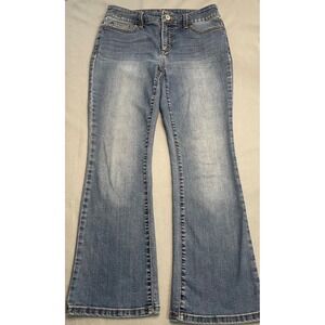 St Johns Bay Women 6PS Bootcut Jeans Medium Wash Blue Stretch Denim Petite 6 PS